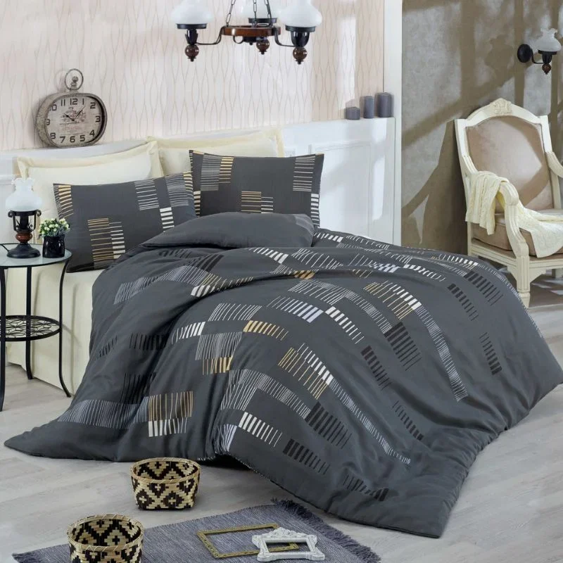 Cele mai noi - Set lenjerie de pat bumbac poliester 200x220 cm, stil rafinat