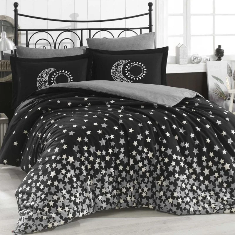 Cele mai noi - Set lenjerie de pat bumbac poplin 200x220 cm, imprimeu modern si stilat