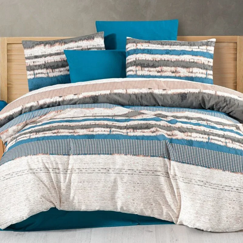 Cele mai noi - Set lenjerie de pat confort 200x220 cm, bumbac si poliester, material moale