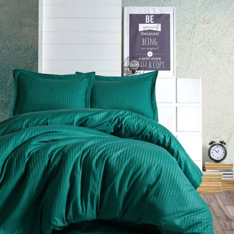Cele mai noi - Set lenjerie de pat premium 200x220 cm, bumbac satinat, design rafinat