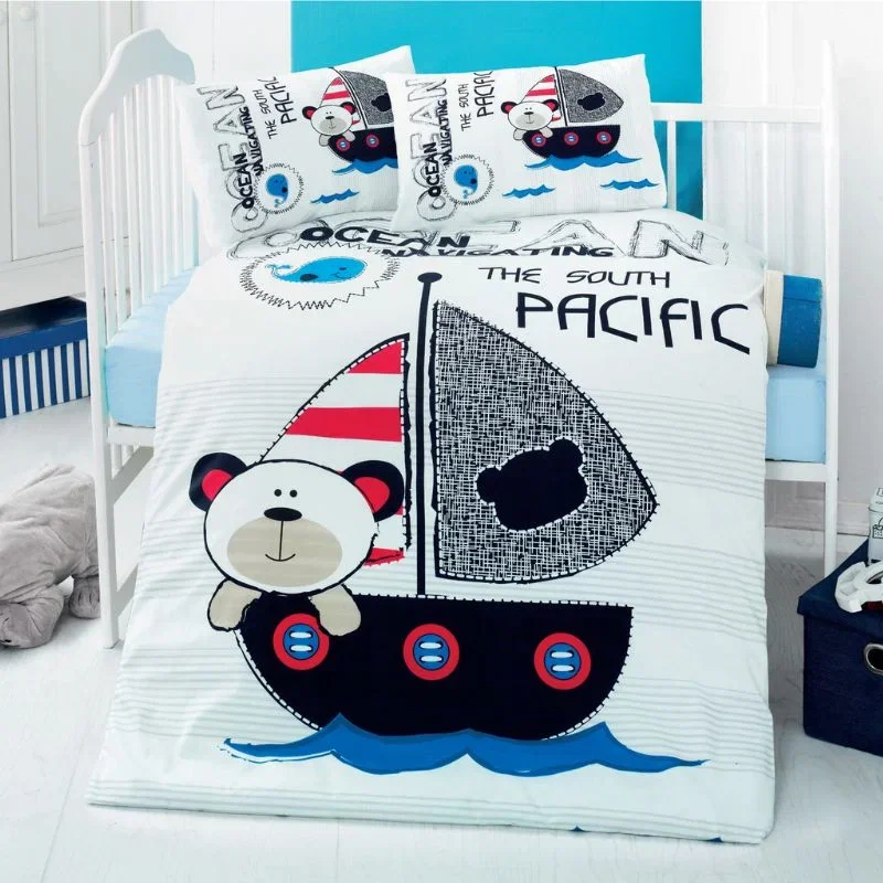 Cele mai noi - Set lenjerie pat copii Pacific, bumbac, 100x150 cm