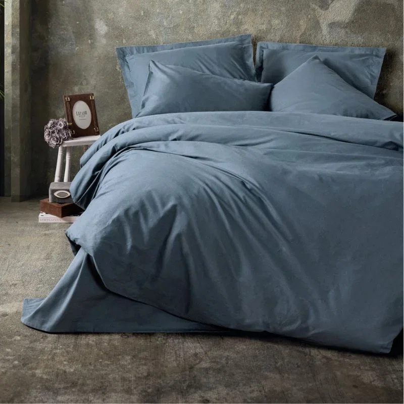 Cele mai noi - Set lenjerie pat dublu Plain - Antracit, bumbac, 200x220 cm
