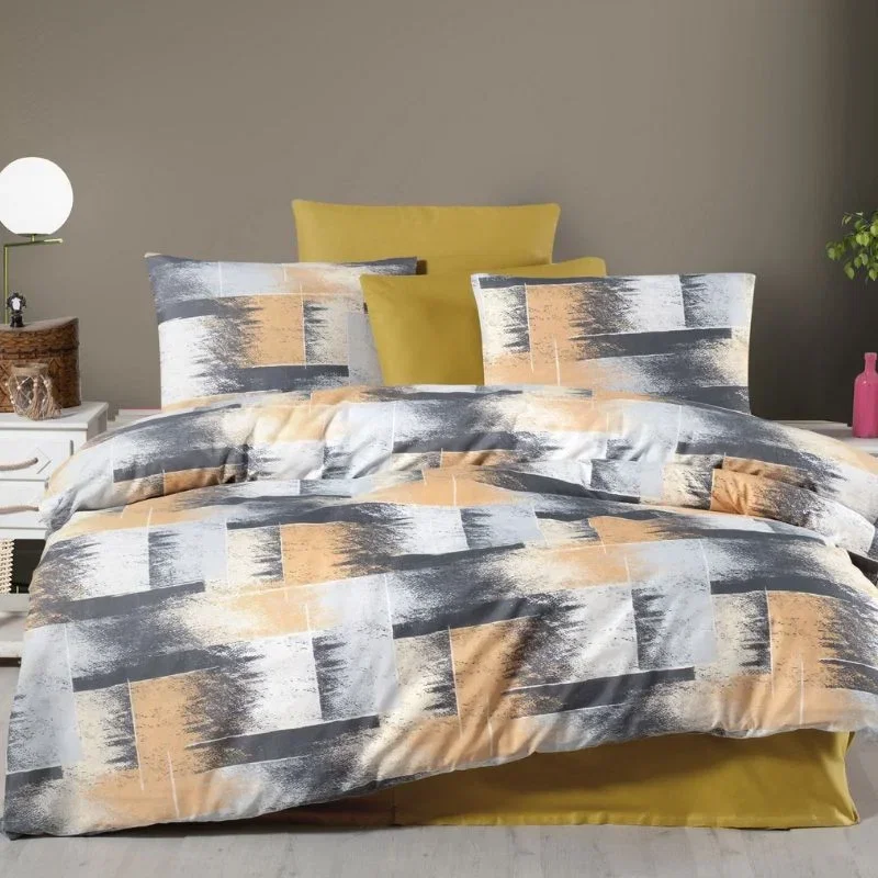 Cele mai noi - Set lenjerie pat dublu Shadow - Multicolor, bumbac si poliester, 200x220 cm