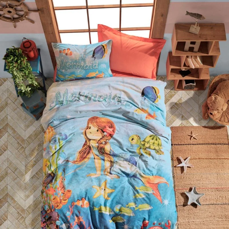 Cele mai noi - Set lenjerie pat o persoana Mermaid - bumbac, 160x220 cm