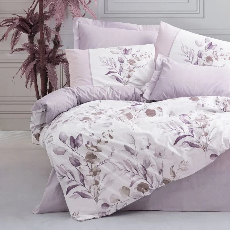 Cele mai noi - Set lenjerie pat o persoana Nadia - Lila, bumbac, 160x220 cm