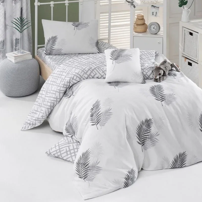 Cele mai noi - Set lenjerie pat o persoana Palma, bumbac si poliester, 160x220 cm