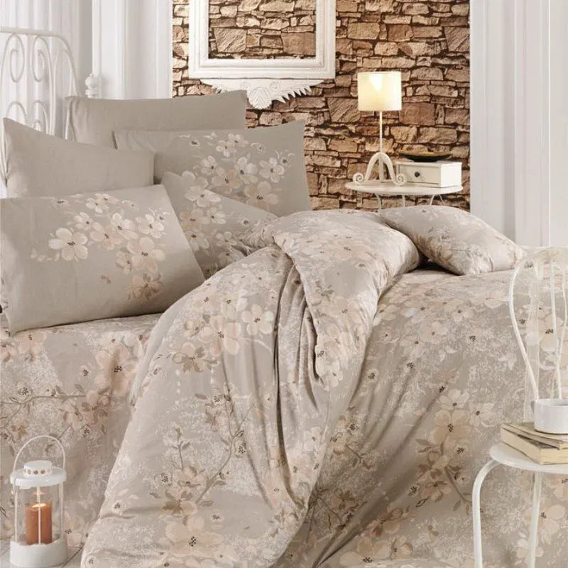 Set lenjerie pat ranforce Elena - Maro, 200x220 cm, 2 fete de perna, cearsaf [0]