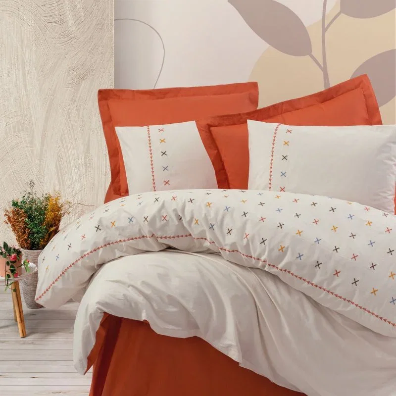 Set lenjerie pat ranforce Jolie - Rosu, 200x220 cm, 4 fete de perna [0]