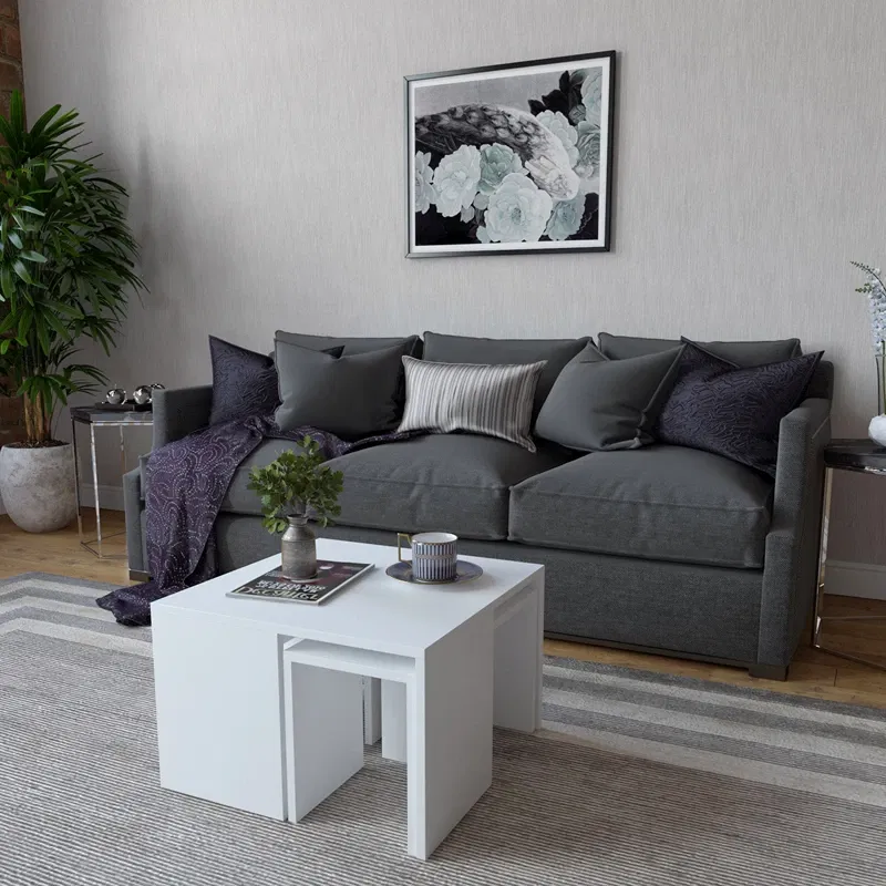 Set masute de cafea Ortanca alb, design modern, multifunctional [2]