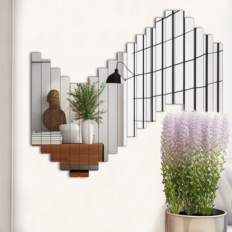 Set oglinzi dreptunghiulare, argintii, 5 x 40 cm, acrilice, 20 buc [4]