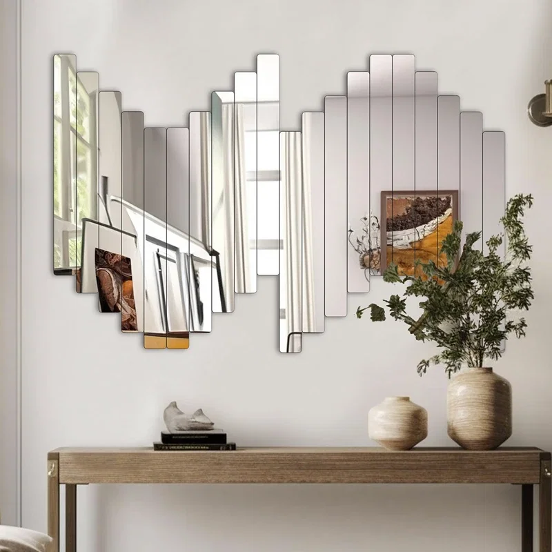 Set oglinzi dreptunghiulare, argintii, 5 x 40 cm, acrilice, 20 buc [0]