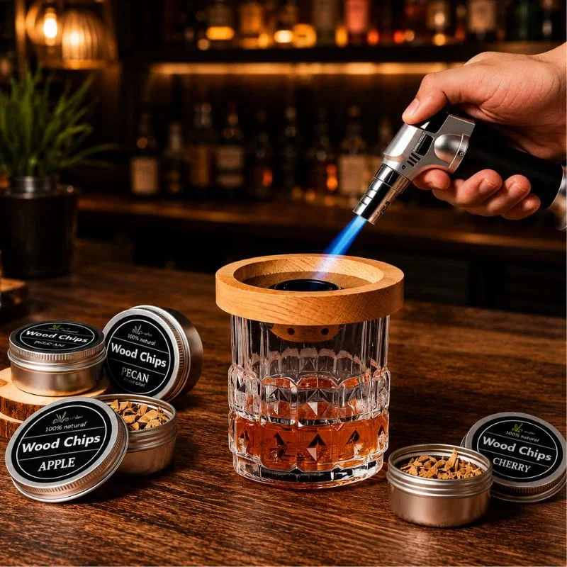 Cadouri pentru Iubit - Set premium Drinks Smoker cu pahar whiskey Modern