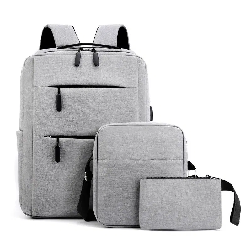 Set Rucsac Triple Power cu USB Gri [9]
