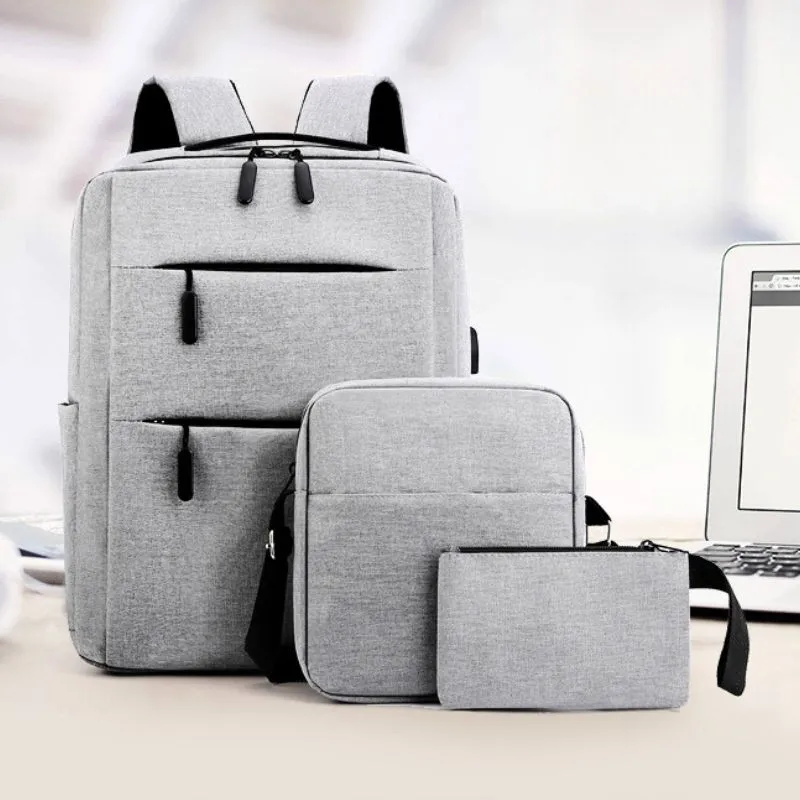 Set Rucsac Triple Power cu USB Gri [1]