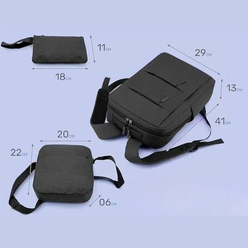 Set Rucsac Triple Power cu USB Negru [4]