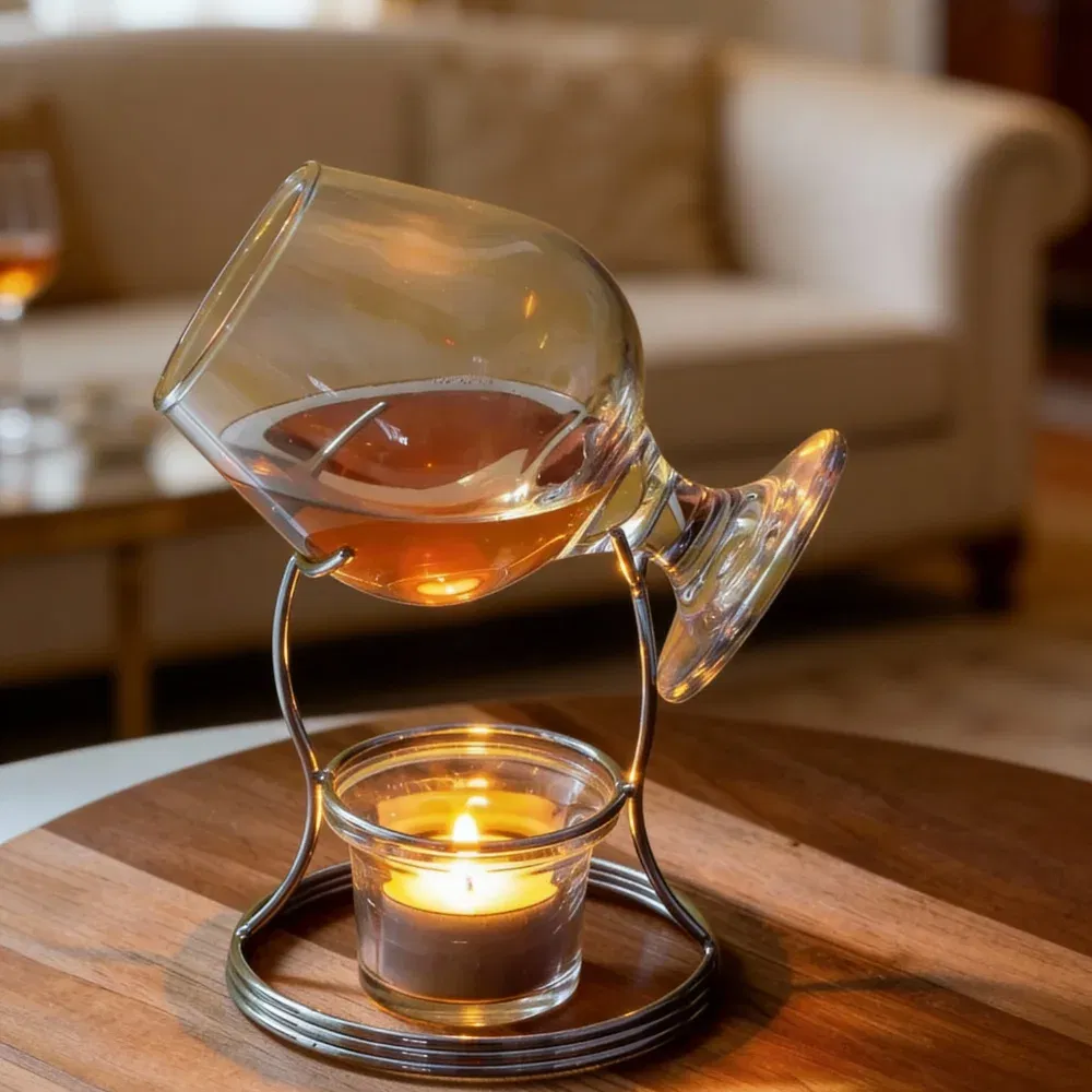 Cadouri pentru Prieteni - Set servire cognac incalzitor cu suport si pahar