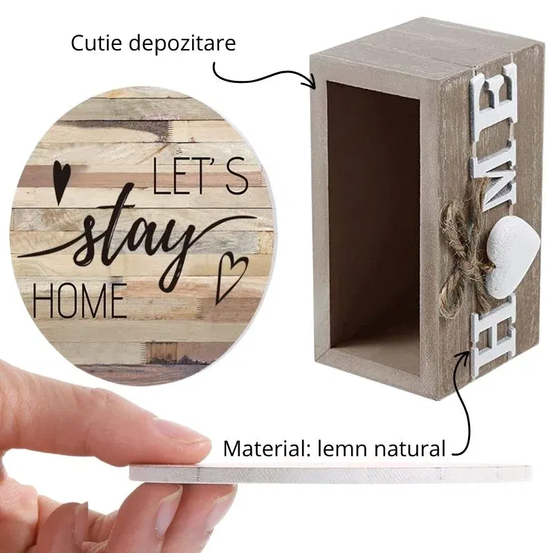 Set suporturi pentru pahare Home cu mesaje motivationale [4]