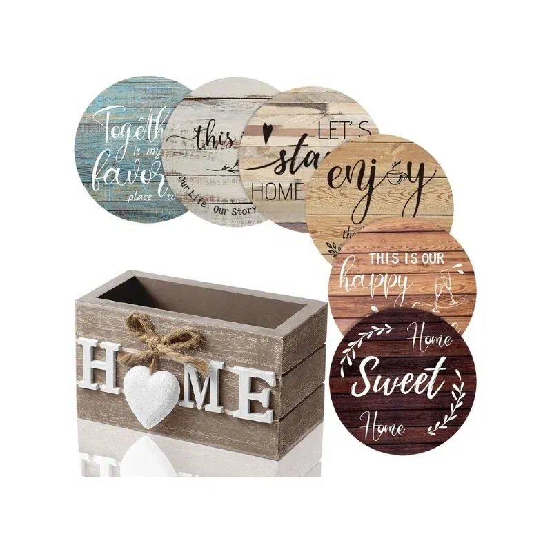 Set suporturi pentru pahare Home cu mesaje motivationale [2]