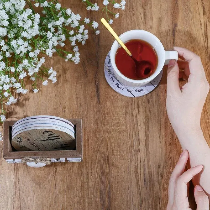 Set suporturi pentru pahare Home cu mesaje motivationale [1]