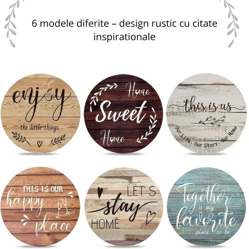 Set suporturi pentru pahare Home cu mesaje motivationale [3]