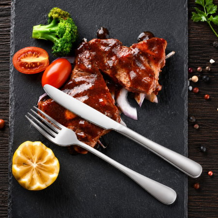 Set tacamuri stil portughez 24 piese argintiu din otel inoxidabil [4]