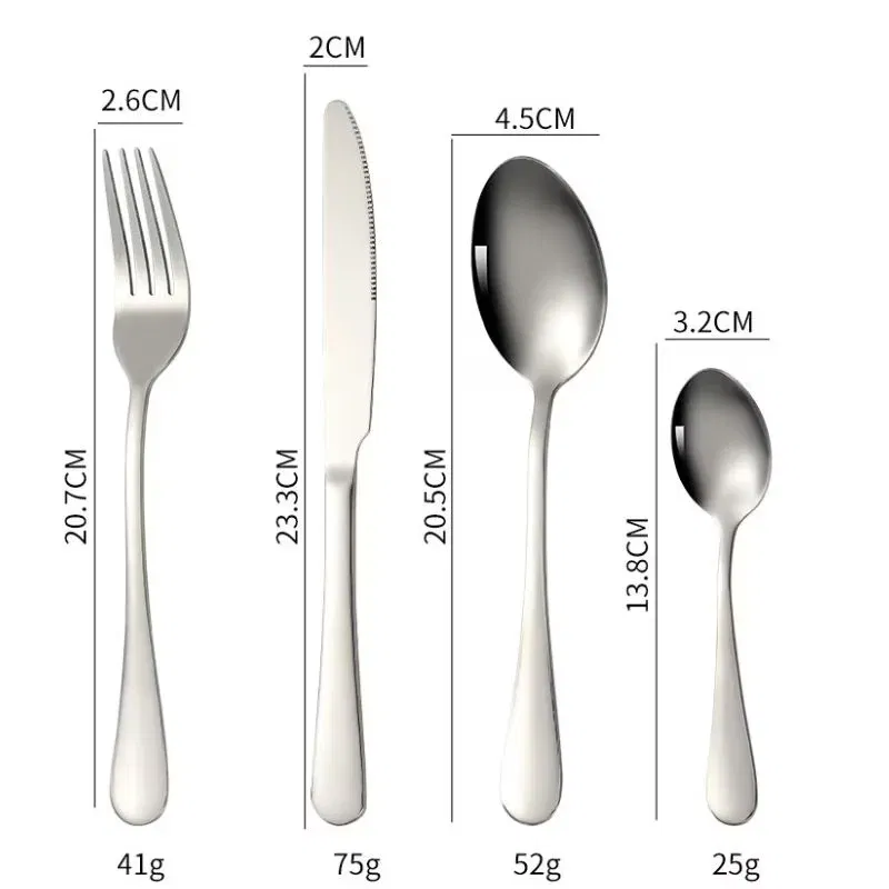 Set tacamuri stil portughez 24 piese argintiu din otel inoxidabil [2]