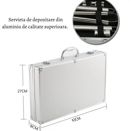 Set ustensile gratar cu Servieta eleganta, 26 piese [12]
