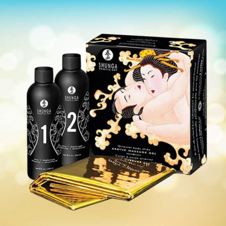 Jocuri erotice - Gel de masaj Shunga corp la corp, mango si pepene galben