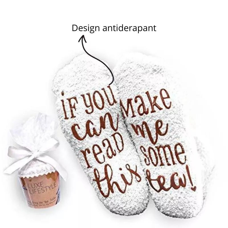 Sosete Amuzante Bring Me Tea Briose albe [5]