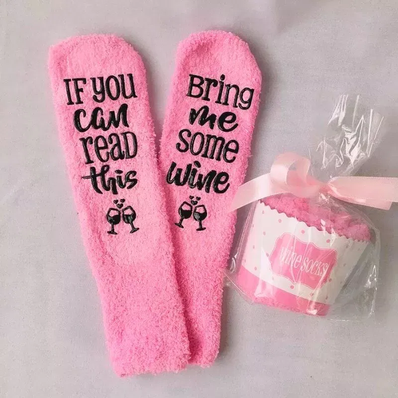 Sosete amuzante Bring Me Wine Briose roz [6]