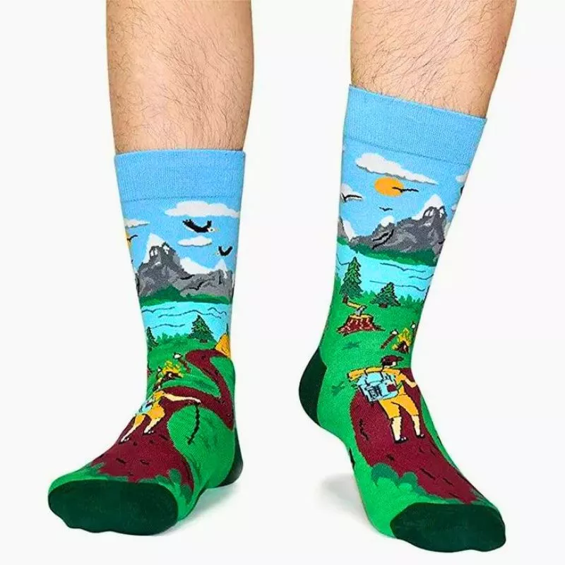 Sosete amuzante cu chef de duca I'd rather be hiking [3]