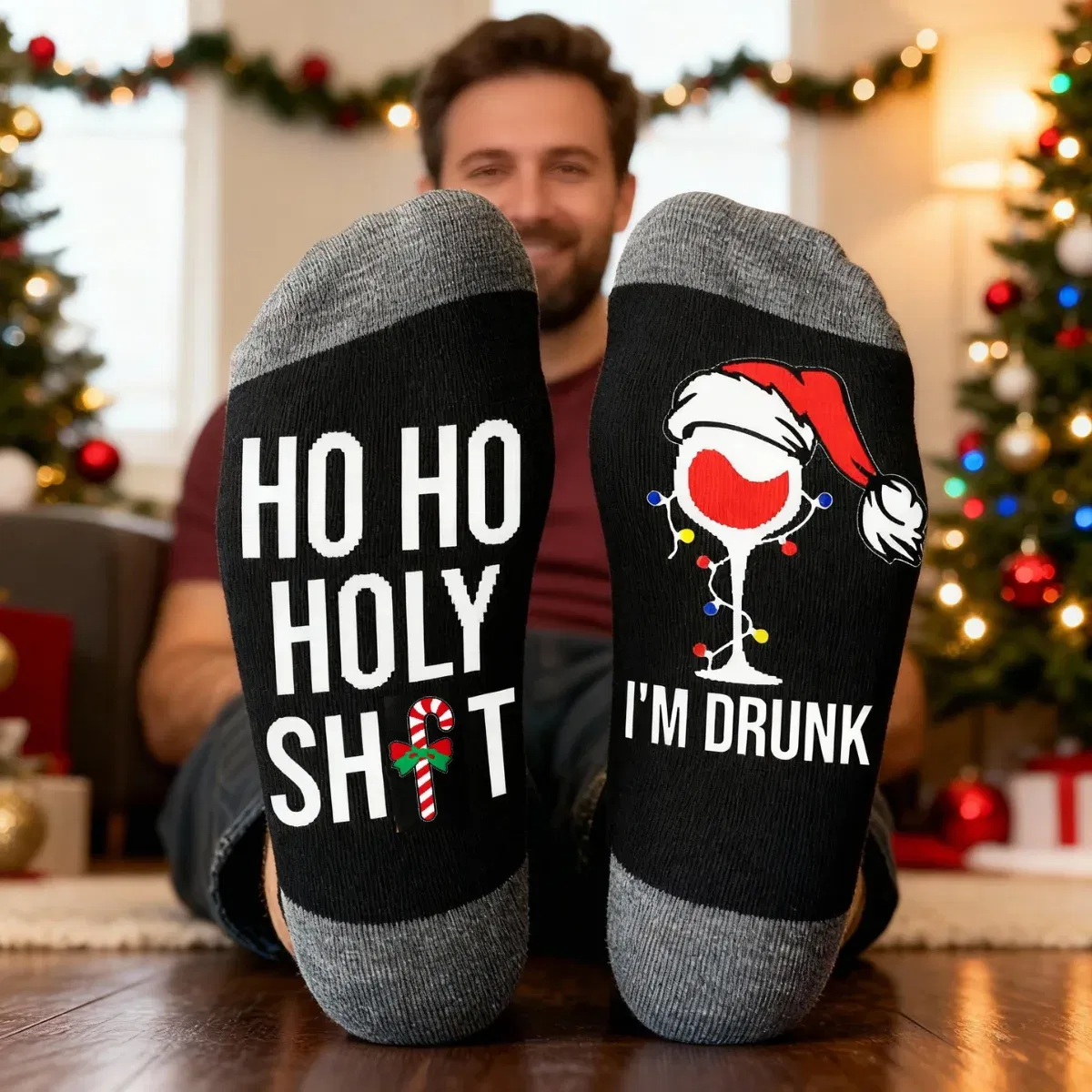 Cadouri Haioase - Sosete Amuzante Holy Socks I'm Drunk , Marime 41-43