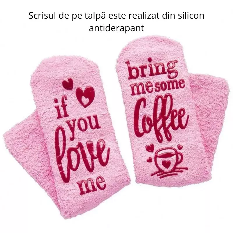 Sosete amuzante If you love me Bring Me Coffee Briose roz [6]