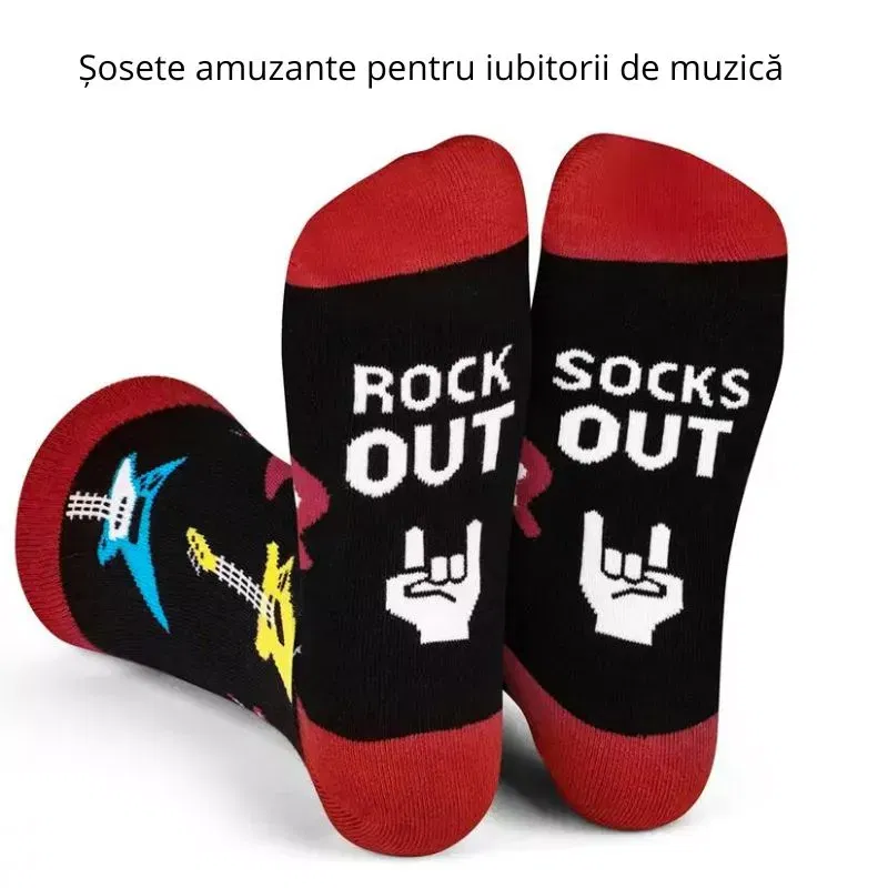 Sosete amuzante pentru rockeri Rock out Socks out [6]