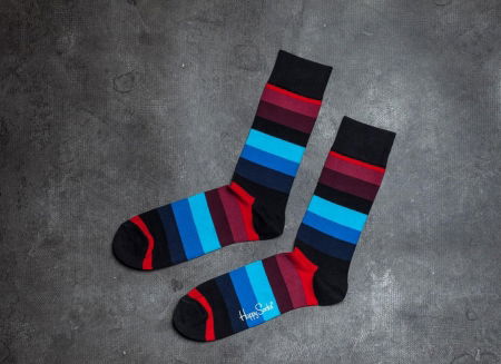 Sosete Happy Socks Negre cu Dungi [2]