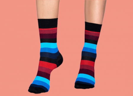 Cadouri pentru Mama - Sosete Happy Socks Negre cu Dungi