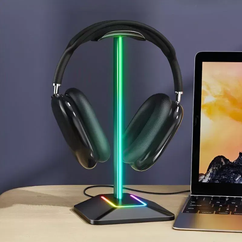 Suport de casti gaming cu RGB, 2xUSB si antiderapant, Disco-stand [2]