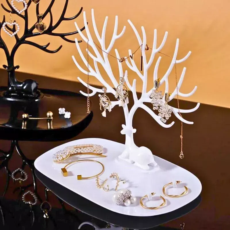 Suport bijuterii Caprioara alba display si organizator pentru mici comori [4]