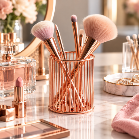 Cele mai noi - Suport birou rose gold metalic, acasa, scoala sau beauty studio