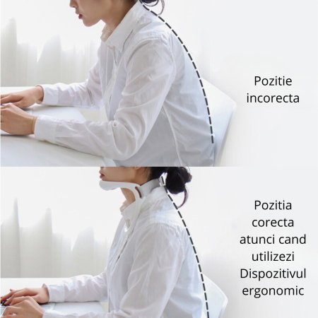 Suport Cervical Reglabil pentru Gat, Corector Postura si Relaxare [3]