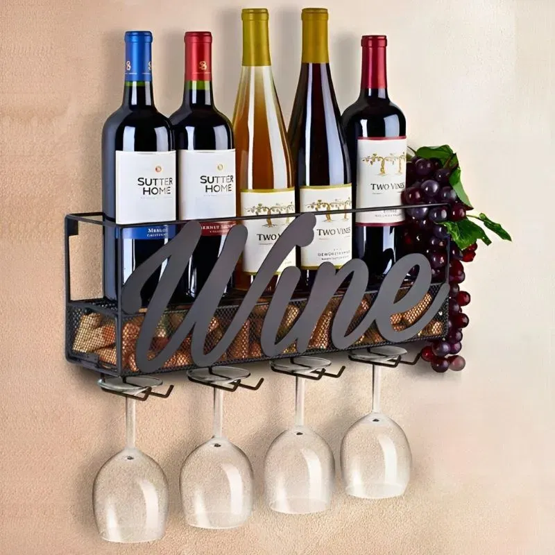 Cadouri pentru Iubit - Suport de vin suspedat pentru sticle si pahare