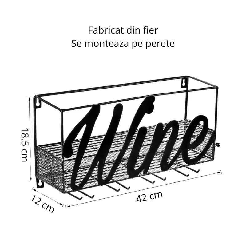Suport de vin suspedat pentru sticle si pahare [6]