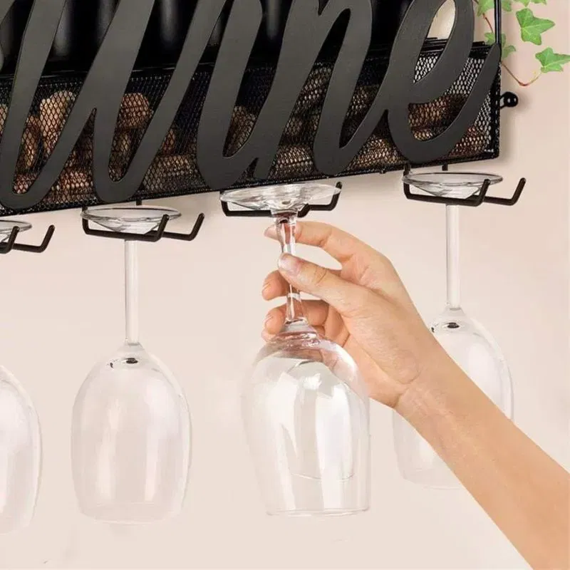 Suport de vin suspedat pentru sticle si pahare [1]