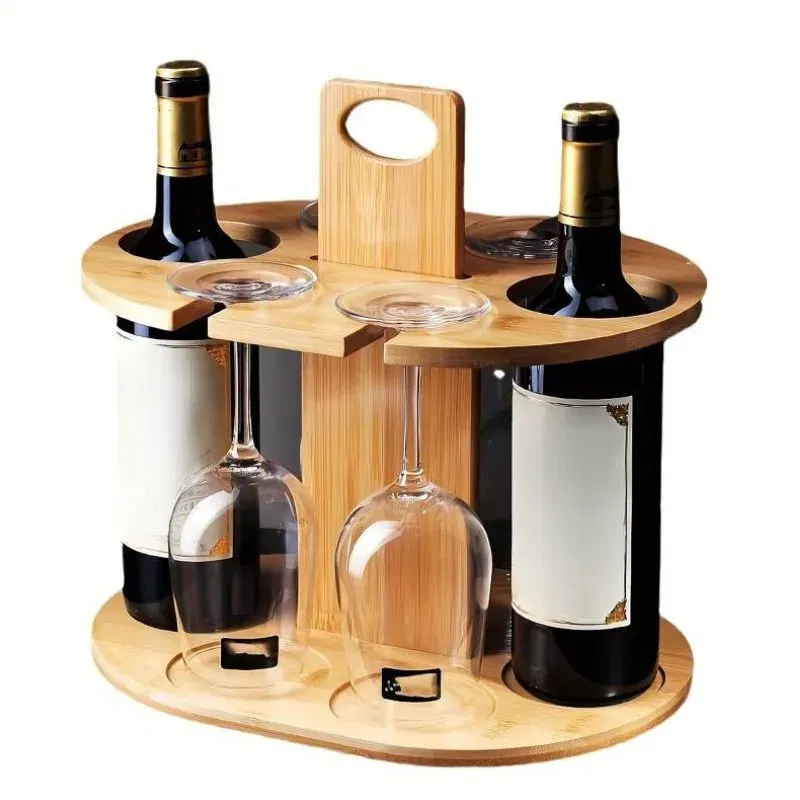 Suport din lemn pentru sticle si pahare de vin [6]