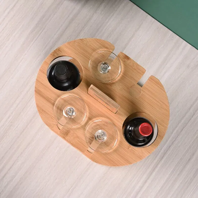 Suport din lemn pentru sticle si pahare de vin [4]