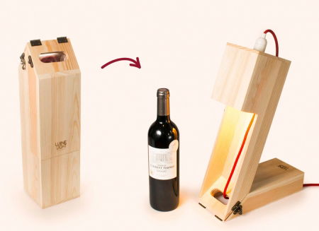 Suport din lemn veioza pentru vin [1]