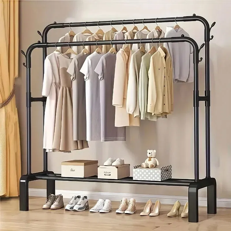 Suport haine cu doua bare si etajera pentru incaltaminte [1]