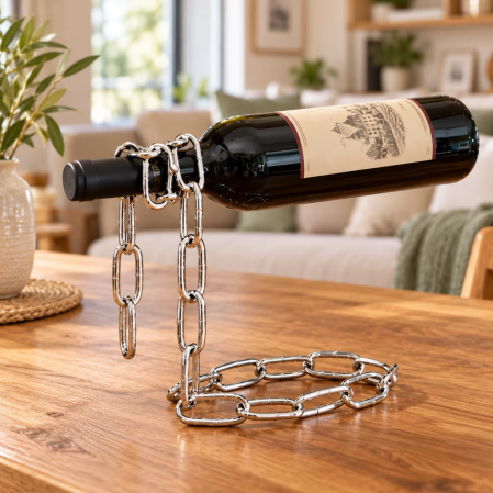 Cadouri pentru Iubit - Suport lant sticla de vin Pluteste