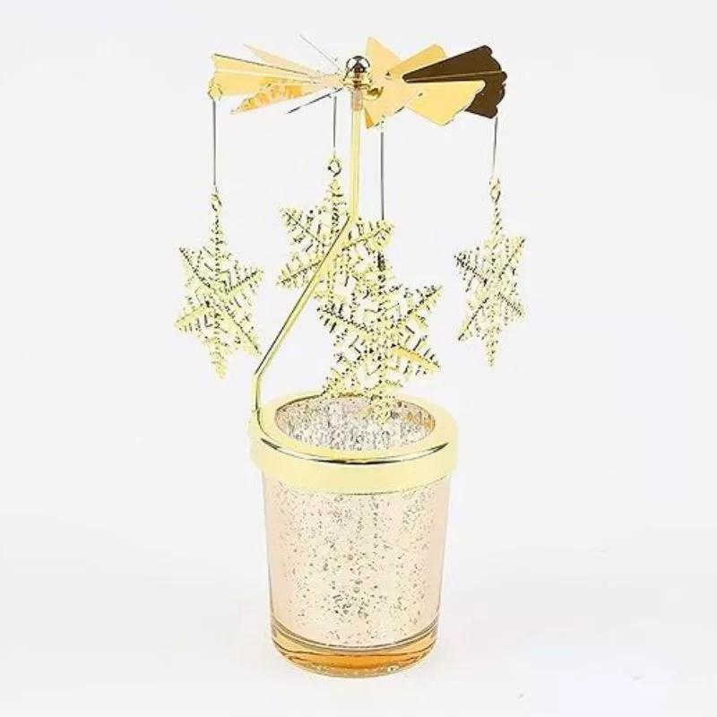 Suport lumanare decorativa Caruselul rotativ cu fulgi [15]