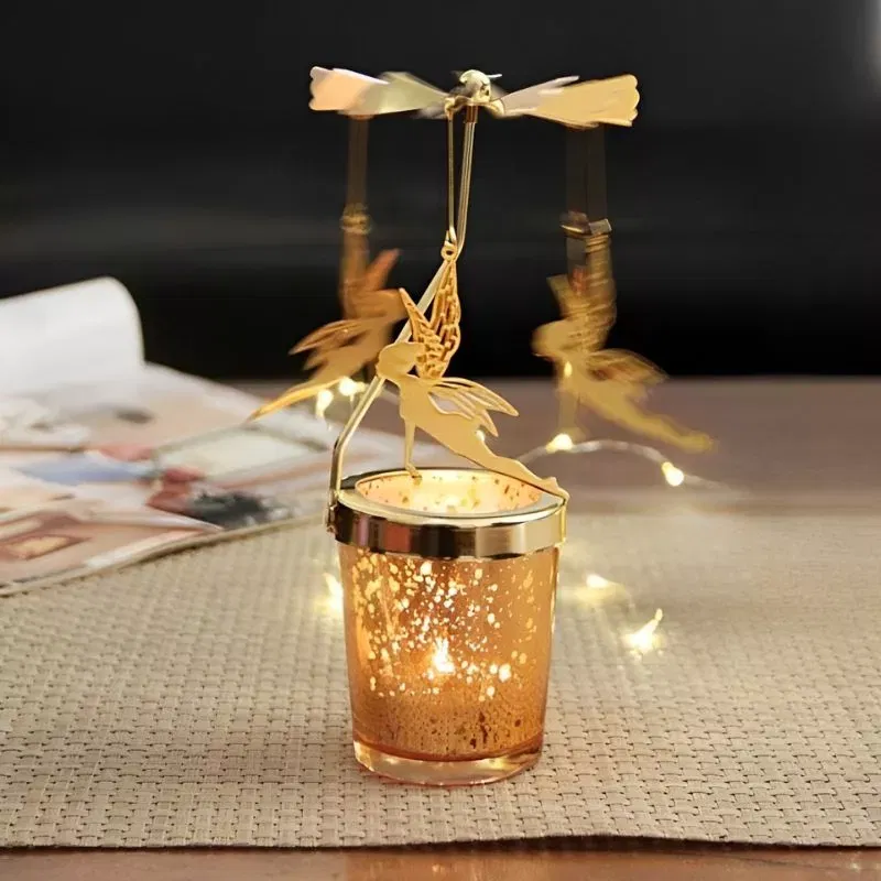 Cadouri pentru Iubita - Suport lumanare decorativa Caruselul rotativ cu zane